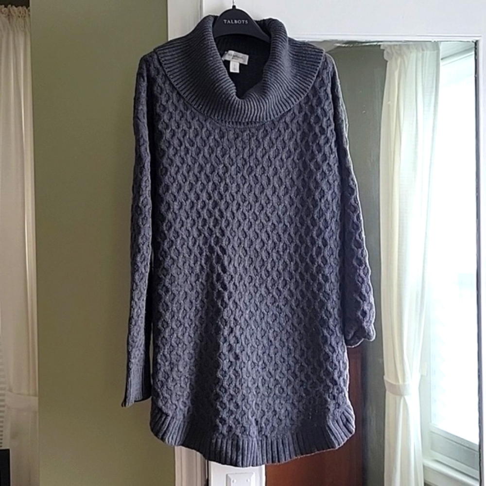 Motherhood Maternity Grey Knit Cowl Neck Tunic Sweater Large